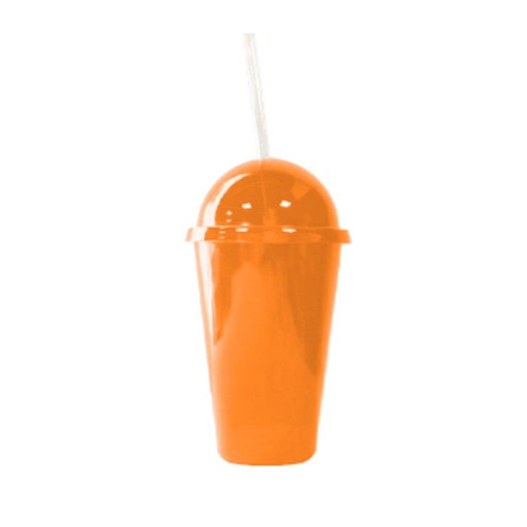 Orange Bubble Cup With Straw BPA Free